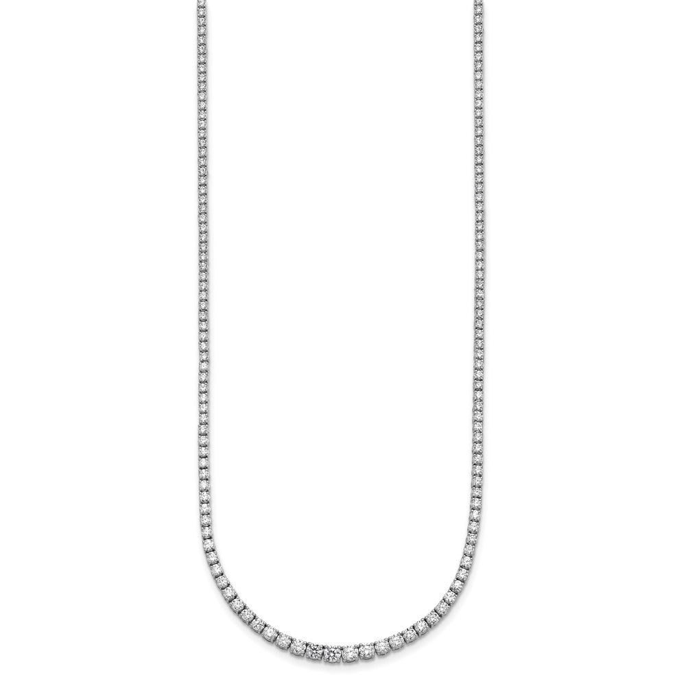 14k White Gold 5 3/8 carat Lab Grown Diamond VS+ F+ Complete Round 18 inch Graduated Tennis Necklace