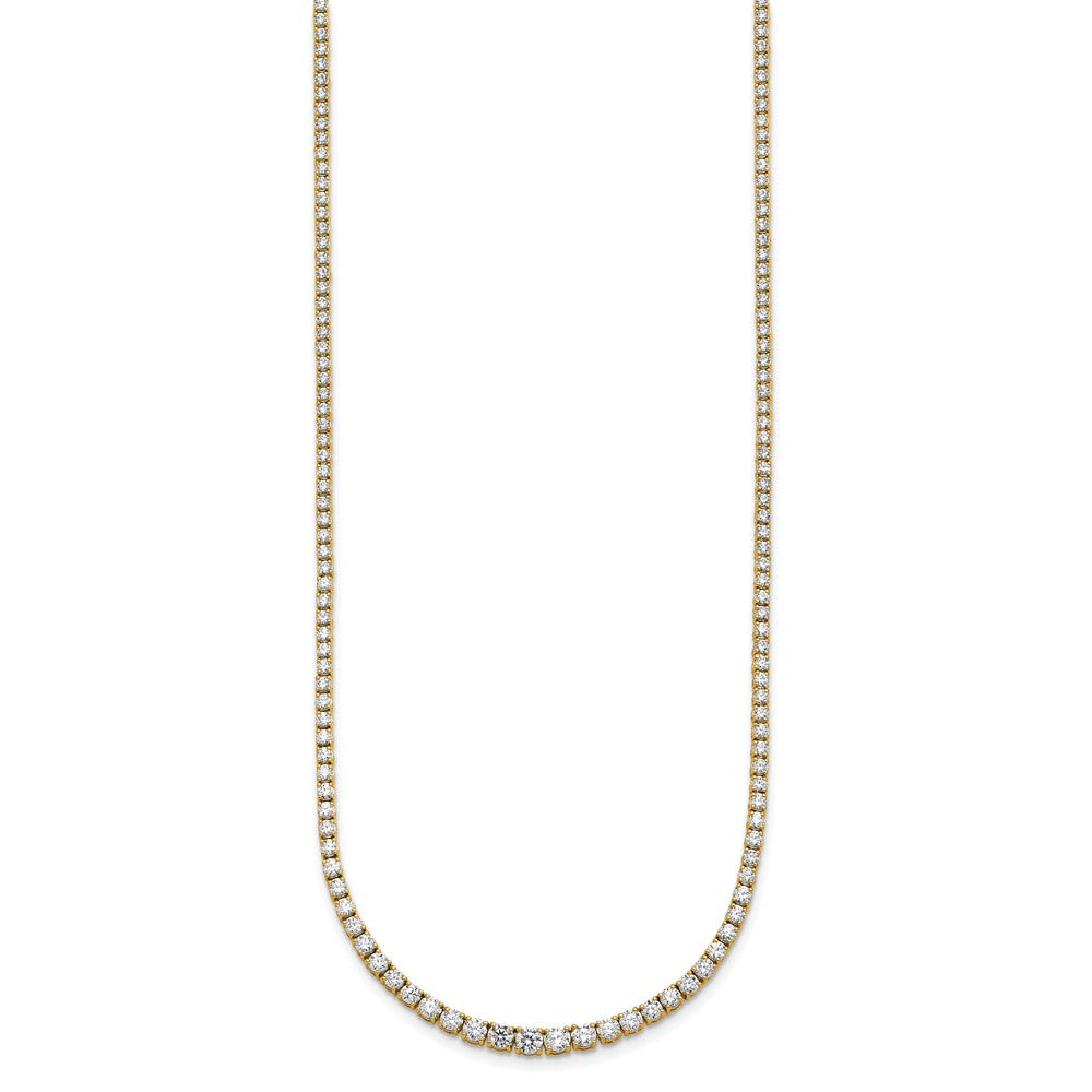 14k 5 3/8 carat Lab Grown Diamond VS/SI+ G+ Complete Round 18 inch Graduated Tennis Necklace