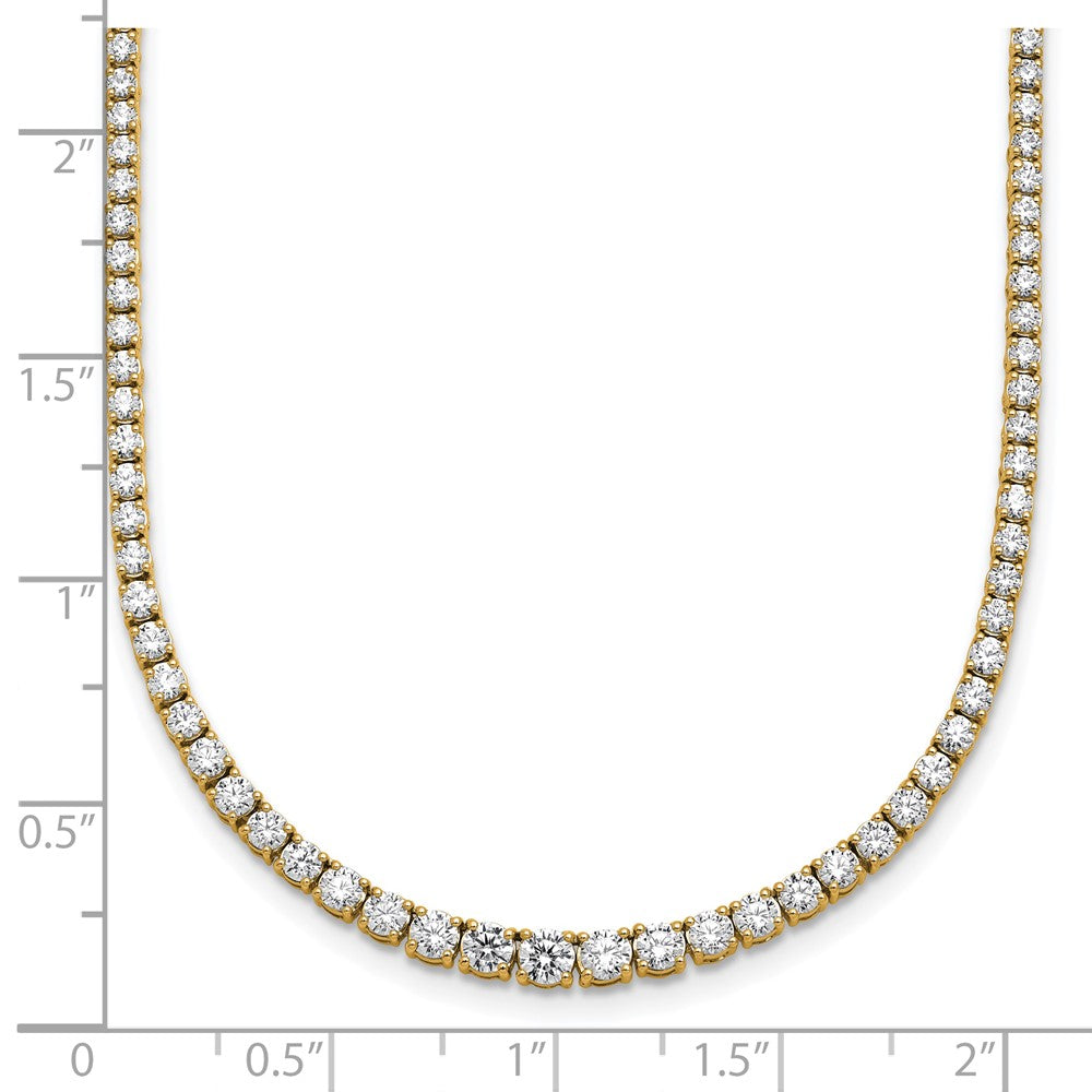 14k 5 3/8 carat Lab Grown Diamond VS/SI+ G+ Complete Round 18 inch Graduated Tennis Necklace