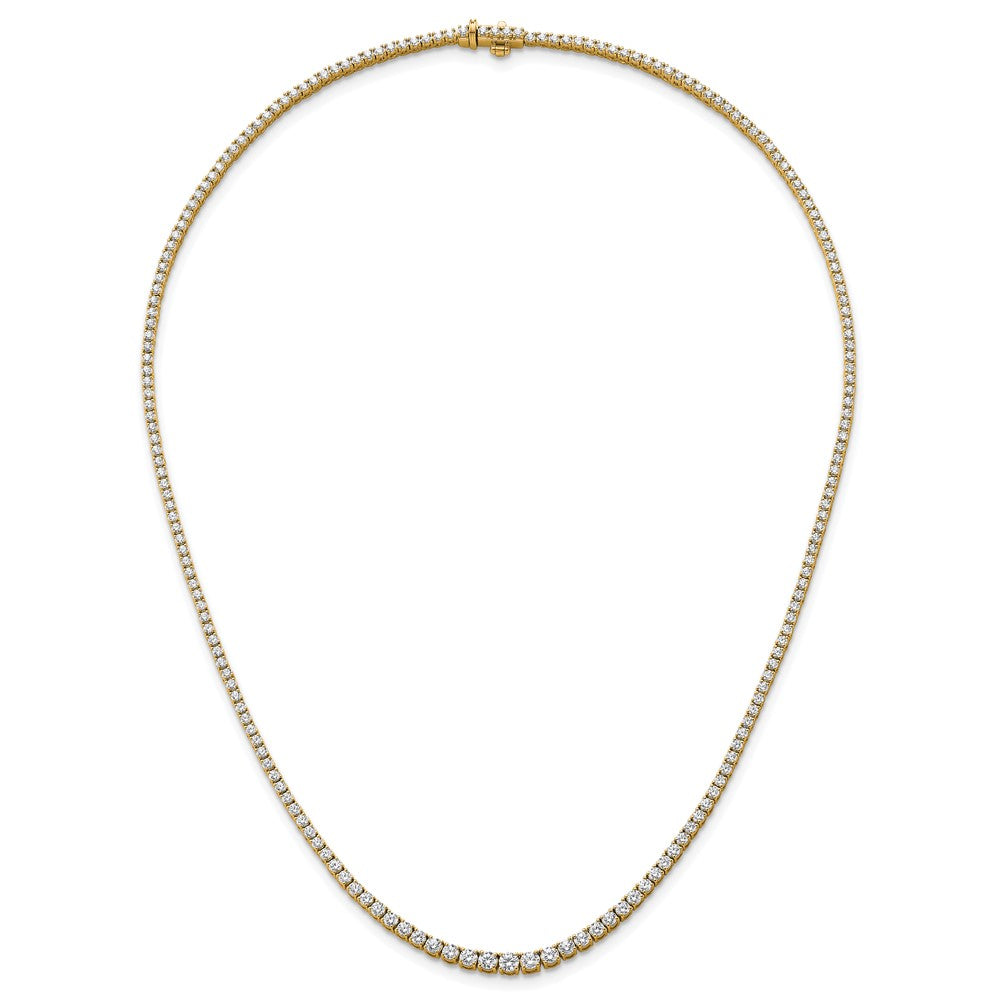 14k 5 3/8 carat Lab Grown Diamond VS/SI+ G+ Complete Round 18 inch Graduated Tennis Necklace