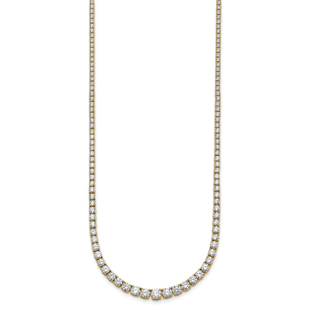 14k 9 7/8 carat Lab Grown Diamond VS+ F+ Complete Round 18 inch Graduated Tennis Necklace