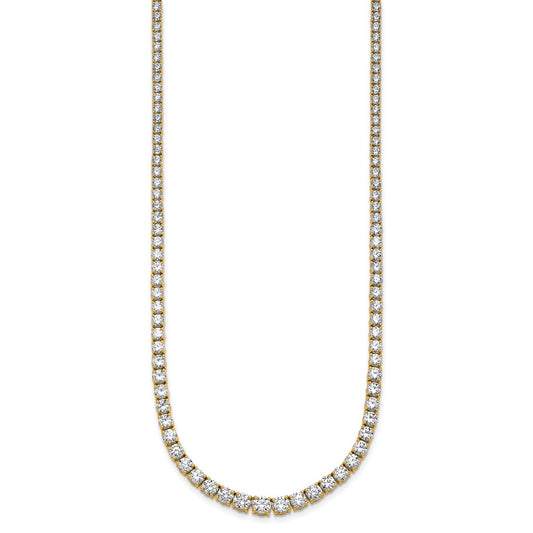 14k 14 1/2 carat Lab Grown Diamond VS+ F+ Complete Round 18 inch Graduated Tennis Necklace