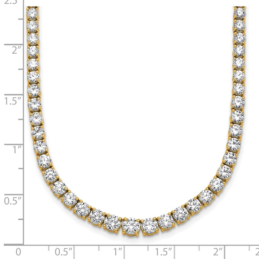 14k 14 1/2 carat Lab Grown Diamond VS/SI+ G+ Complete Round 18 inch Graduated Tennis Necklace