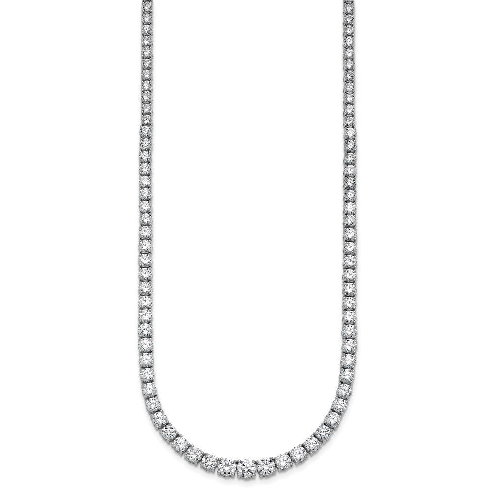 14k White Gold 18 7/8 carat Lab Grown Diamond VS+ F+ Complete Round 18 inch Graduated Tennis Necklace