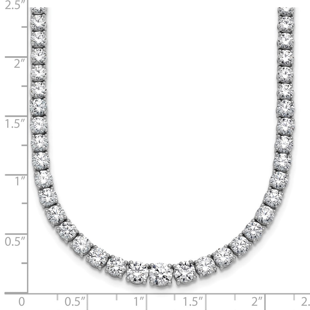 14k White Gold 18 7/8 carat Lab Grown Diamond VS+ F+ Complete Round 18 inch Graduated Tennis Necklace