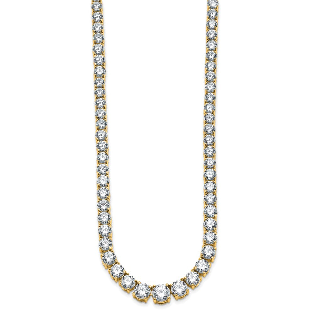 14k 40 3/8 carat Lab Grown Diamond VS+ F+ Complete Round 20 inch Graduated Tennis Necklace