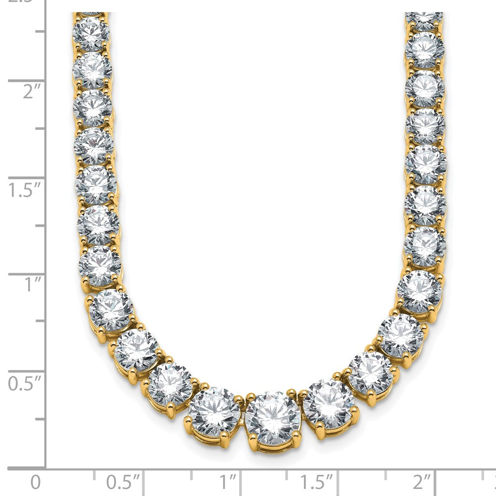 14k 40 3/8 carat Lab Grown Diamond VS+ F+ Complete Round 20 inch Graduated Tennis Necklace