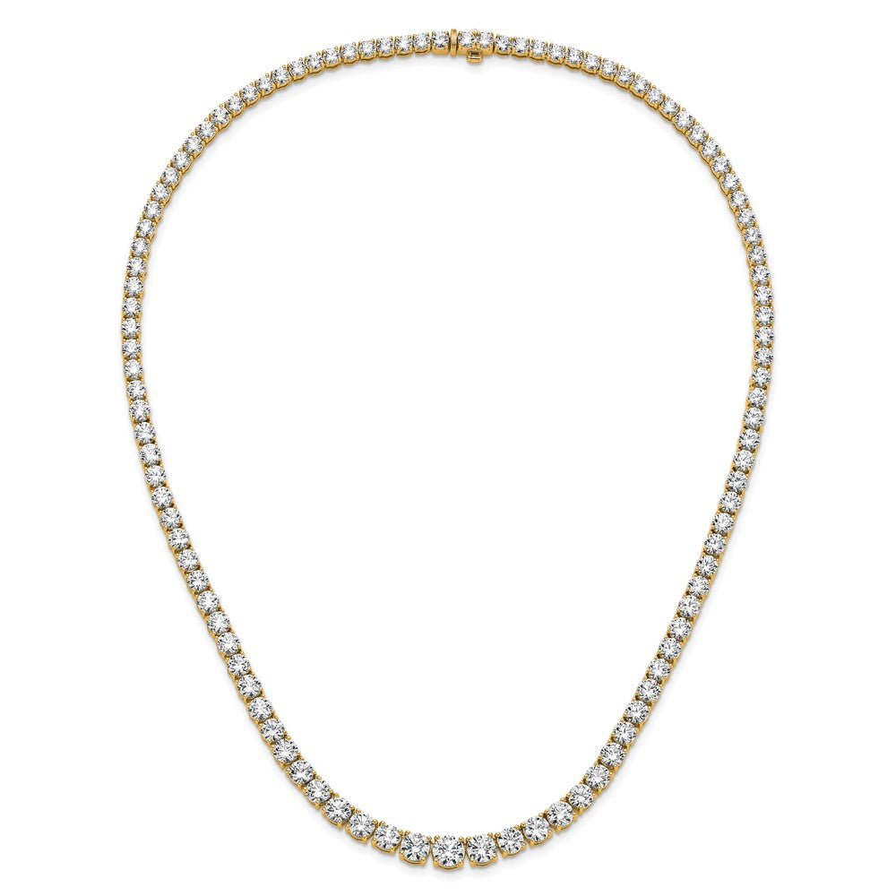 14k 40 3/8 carat Lab Grown Diamond VS+ F+ Complete Round 20 inch Graduated Tennis Necklace