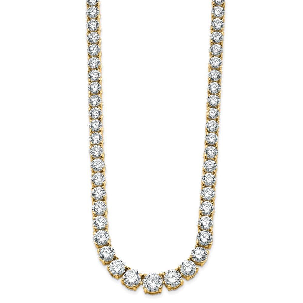14k 50 7/8 carat Lab Grown Diamond VS+ F+ Complete Round 20 inch Graduated Tennis Necklace