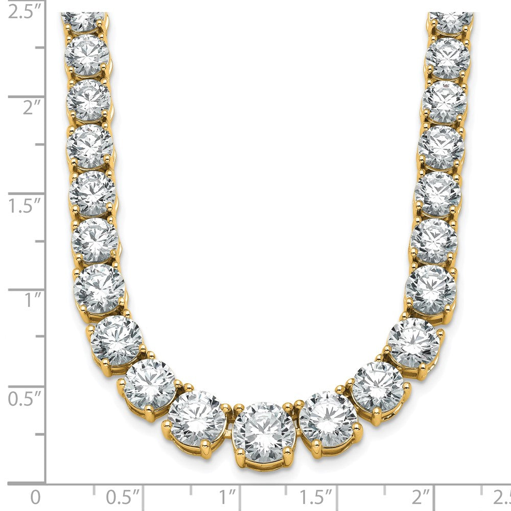 14k 50 7/8 carat Lab Grown Diamond VS+ F+ Complete Round 20 inch Graduated Tennis Necklace