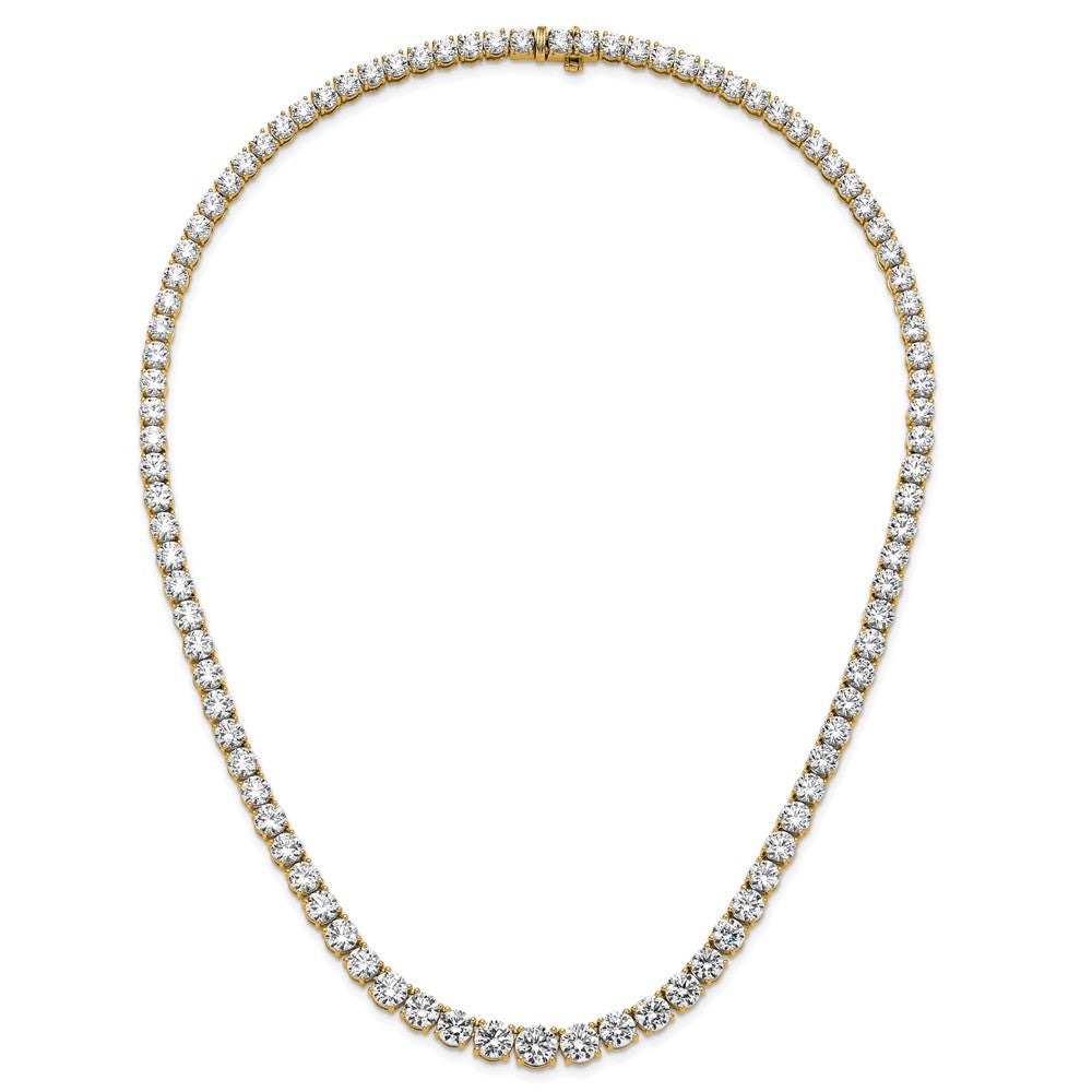 14k 50 7/8 carat Lab Grown Diamond VS+ F+ Complete Round 20 inch Graduated Tennis Necklace