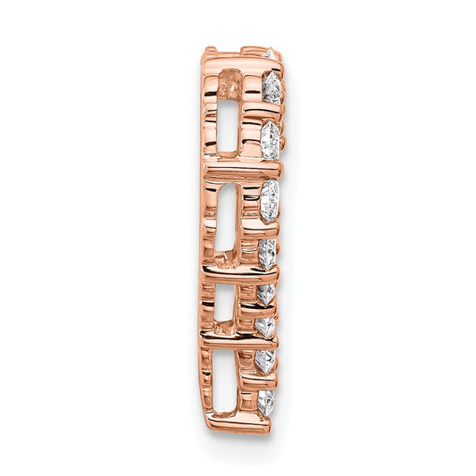 14k Rose Gold 1 carat Lab Grown Diamond VS/SI+ G+ Complete Heart Chain Slide Pendant