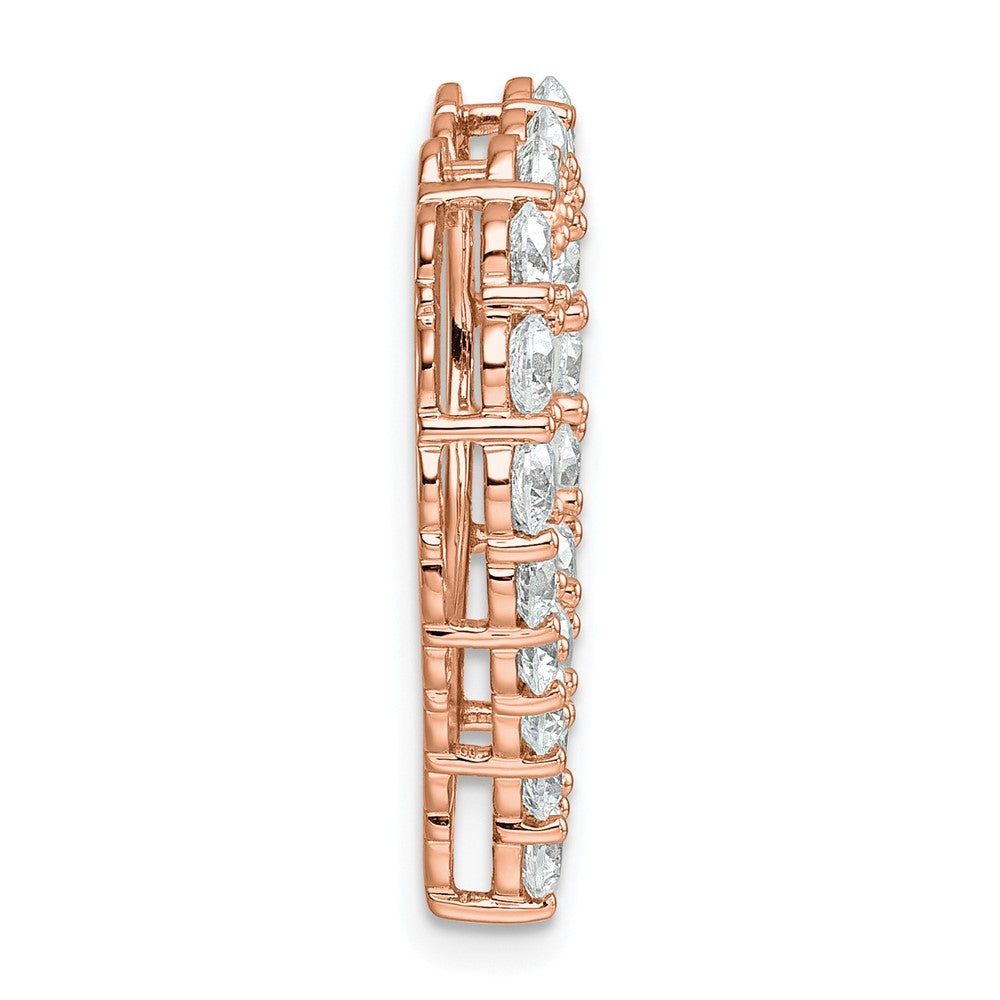 14k Rose Gold 3 carat Lab Grown Diamond VS/SI+ G+ Complete Heart Chain Slide Pendant