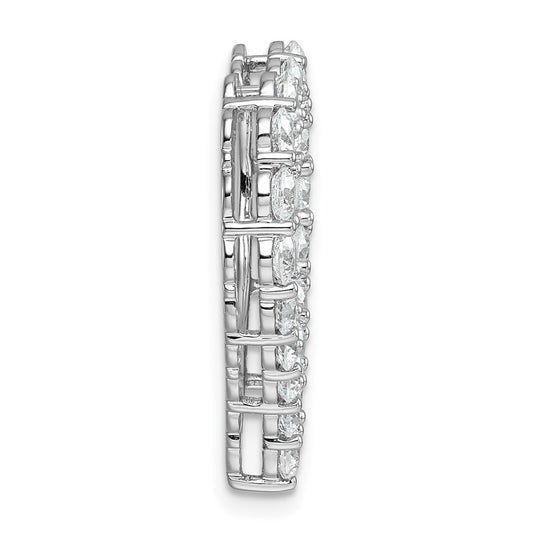 14k White Gold 3 carat Lab Grown Diamond VS/SI+ G+ Complete Heart Chain Slide Pendant