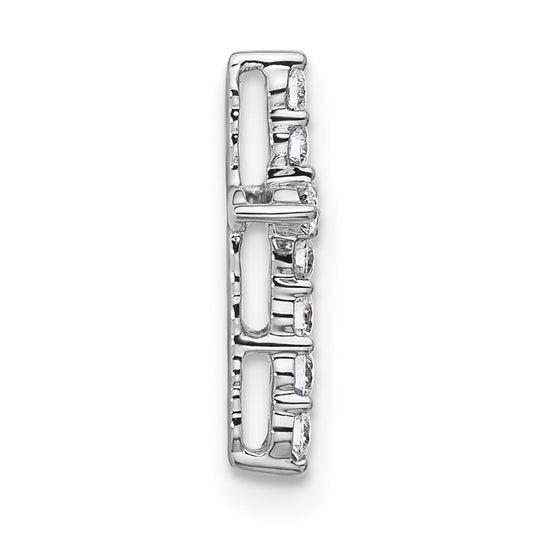 14k White Gold 1/5 carat Lab Grown Diamond VS/SI+ G+ Complete Cross Chain Slide Pendant