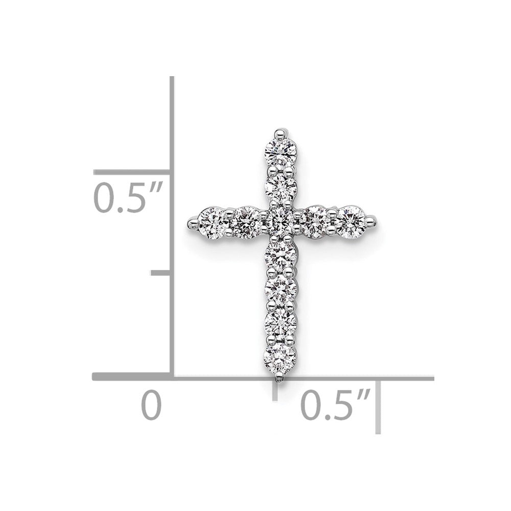 14k White Gold 1/3 carat Lab Grown Diamond VS/SI+ G+ Complete Cross Chain Slide Pendant