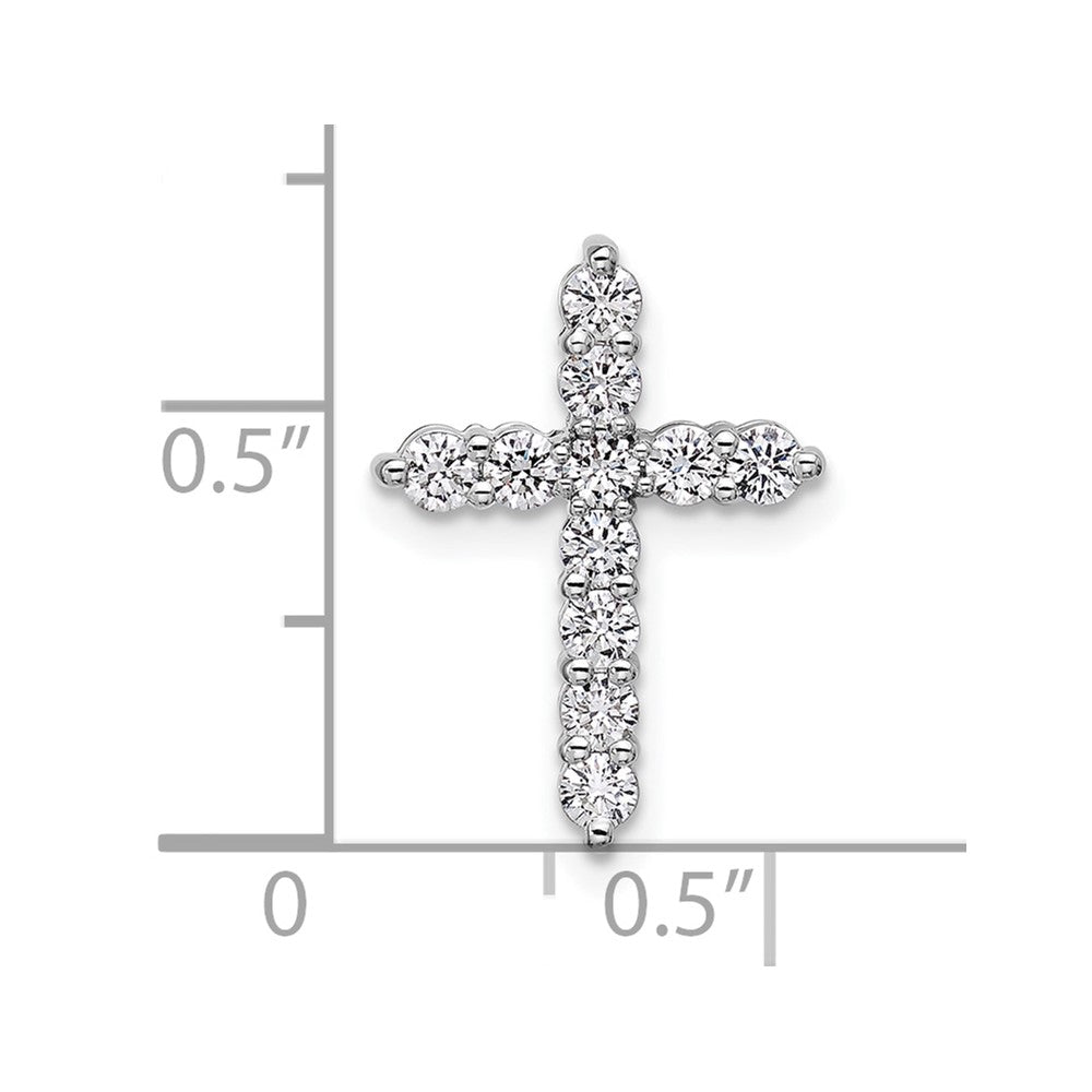 14k White Gold 1/2 carat Lab Grown Diamond VS/SI+ G+ Complete Cross Chain Slide Pendant