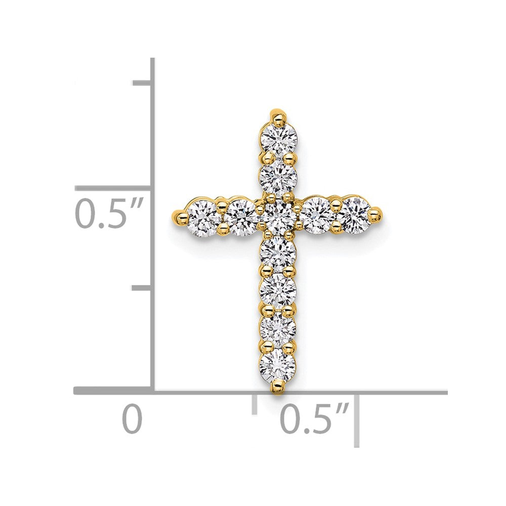 14k 1/2 carat Lab Grown Diamond VS/SI+ G+ Complete Cross Chain Slide Pendant