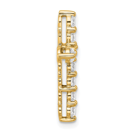 14k 1 carat Lab Grown Diamond VS/SI+ G+ Complete Cross Chain Slide Pendant
