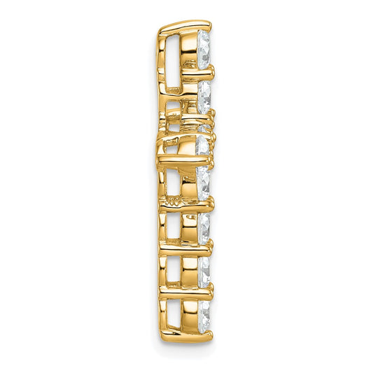 14k 3 carat Lab Grown Diamond VS/SI+ G+ Complete Cross Chain Slide Pendant