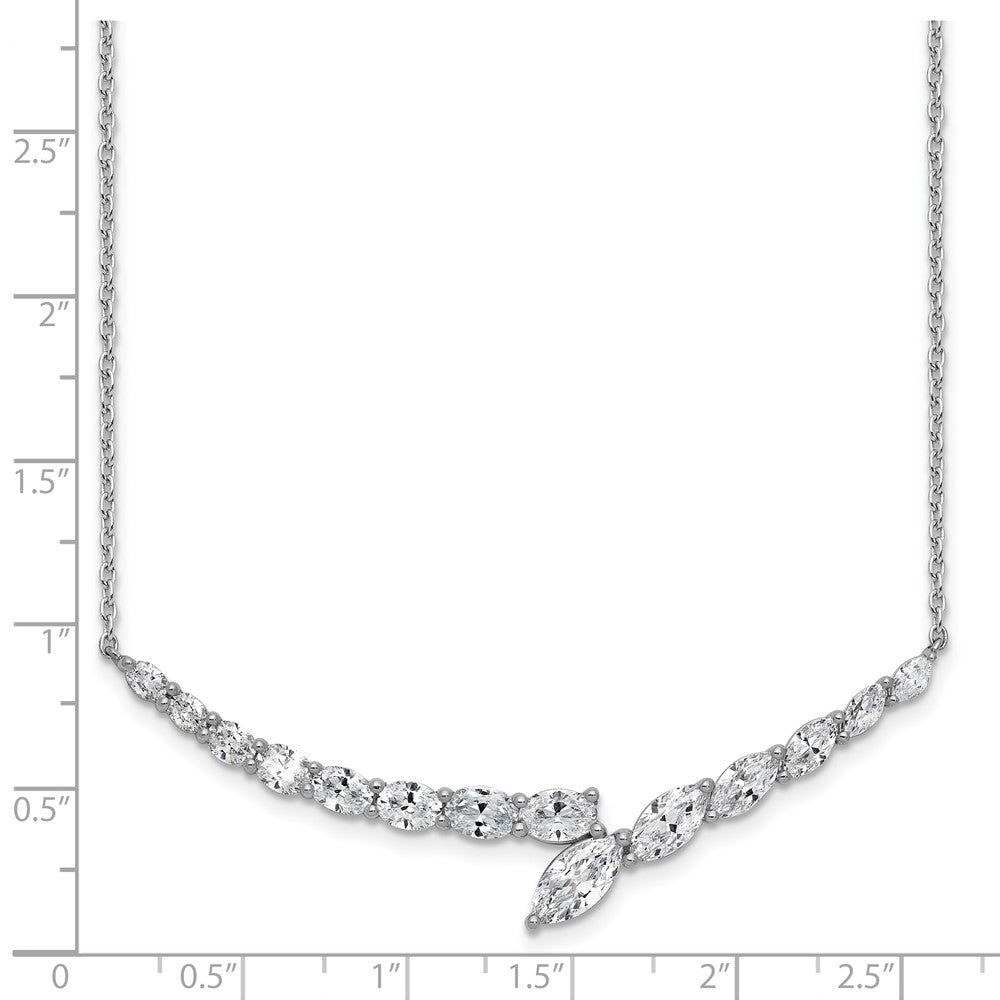 14k White Gold 4 carat Lab Grown Diamond VS/SI+ G+ Complete 16 inch Fashion Bar Necklace