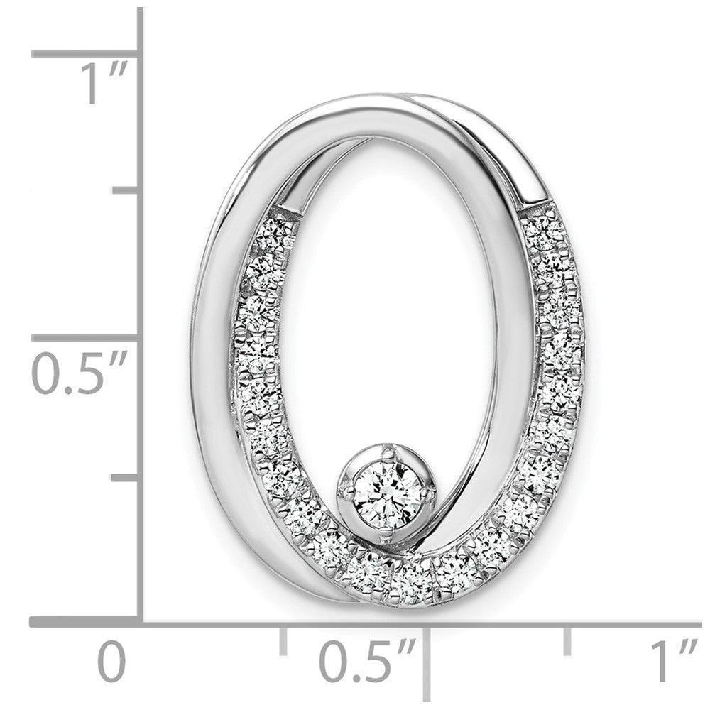 14k White Gold 1/2 carat Lab Grown Diamond VS/SI+ G+ Complete Double Oval Chain Slide Pendant