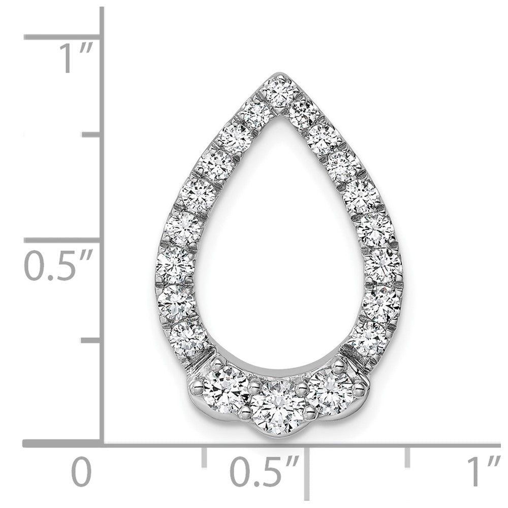 14K White Gold Lab Grown Diamond VS/SI+ G+ Teardrop Chain Slide