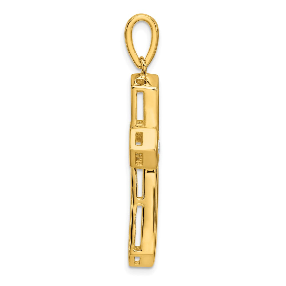 True Origin 14K Yellow Gold 1 carat Lab Grown Diamond VS+ F+ Complete Cross Pendant