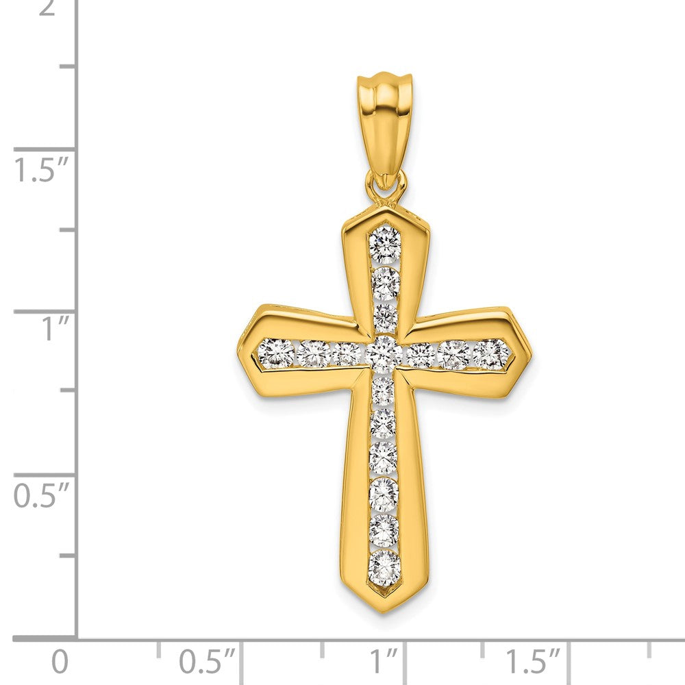 True Origin 14K Yellow Gold 1 carat Lab Grown Diamond VS+ F+ Complete Cross Pendant