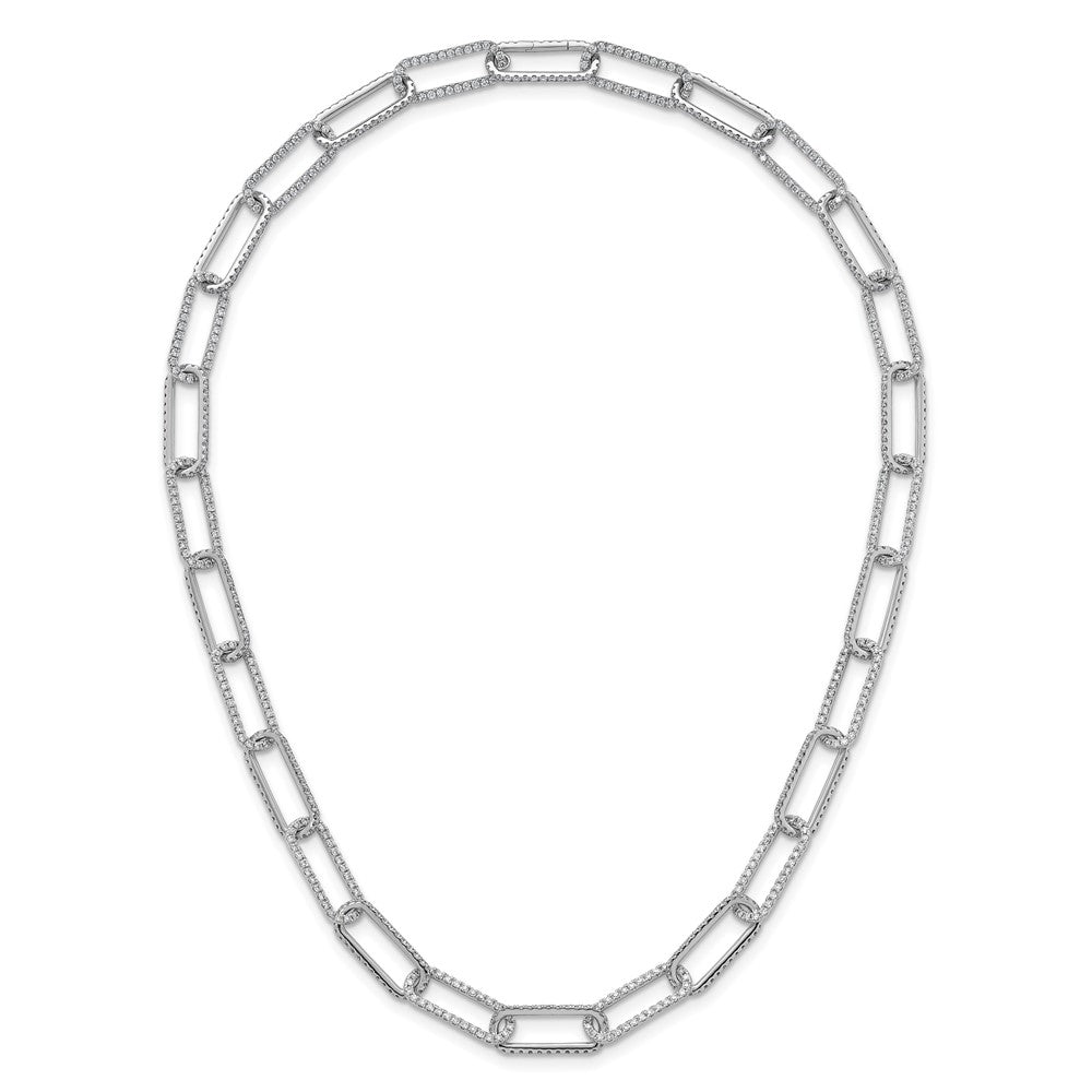 True Origin 14K White Gold 8 5/8 carat Lab Grown Diamond VS+ F+ 18 in Complete Link Necklace