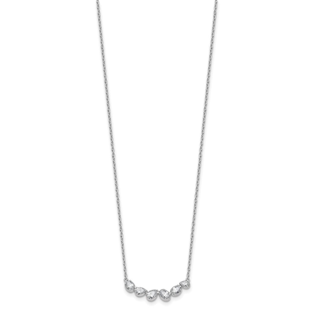 True Origin 14K White Gold 3/8 carat Lab Grown Diamond VS+ F+ 18 in Complete Fashion Bar Necklace