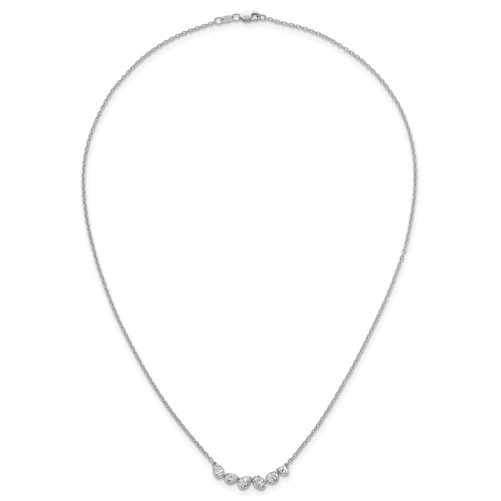 True Origin 14K White Gold 3/8 carat Lab Grown Diamond VS+ F+ 18 in Complete Fashion Bar Necklace