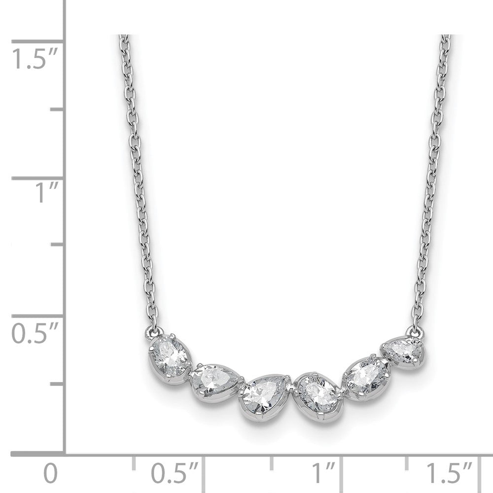 True Origin 14K White Gold 3/8 carat Lab Grown Diamond VS+ F+ 18 in Complete Fashion Bar Necklace