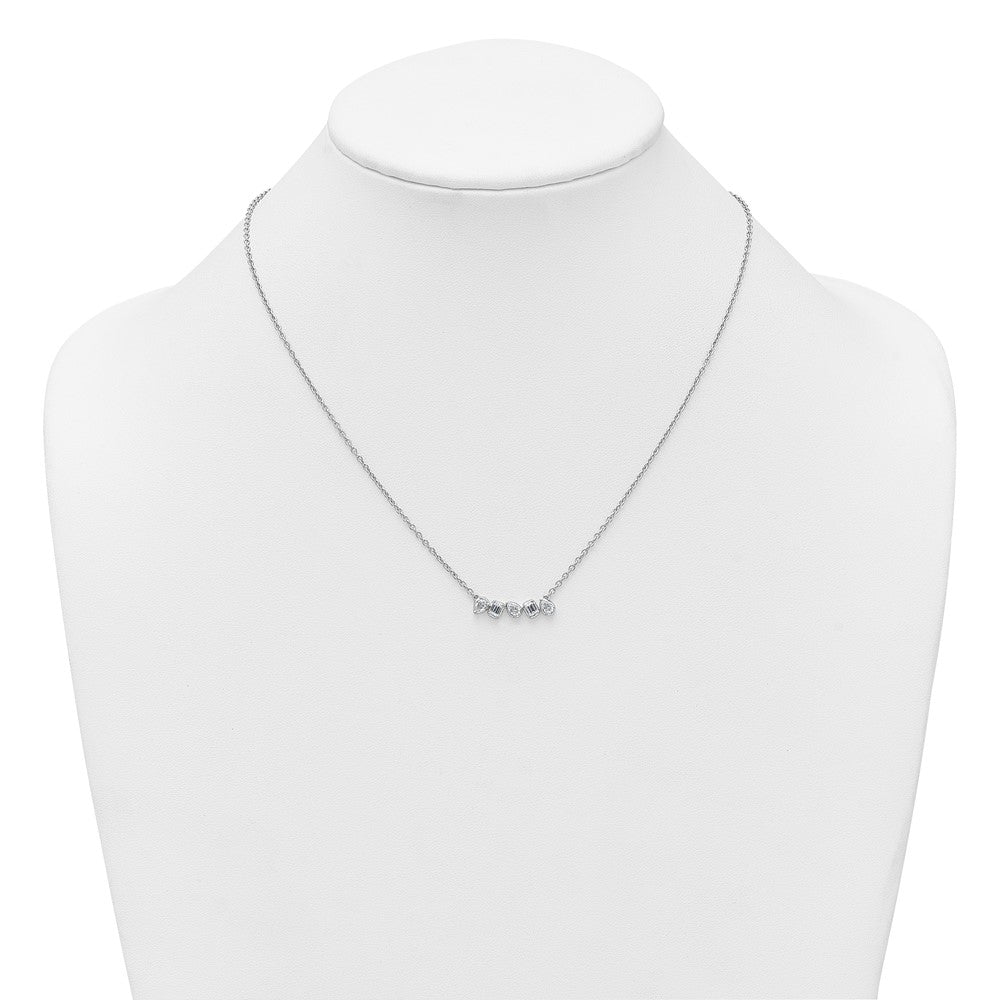 True Origin 14K White Gold 5/8 carat Lab Grown Diamond VS+ F+ 18 in Complete Fashion Bar Necklace