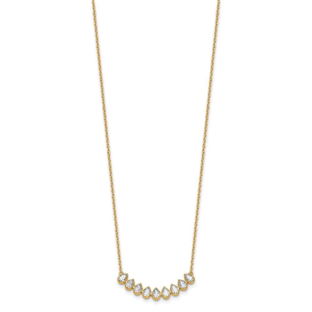 True Origin 14K Yellow Gold 1 carat Lab Grown Diamond VS+ F+ 18 in Complete Fashion Bar Necklace