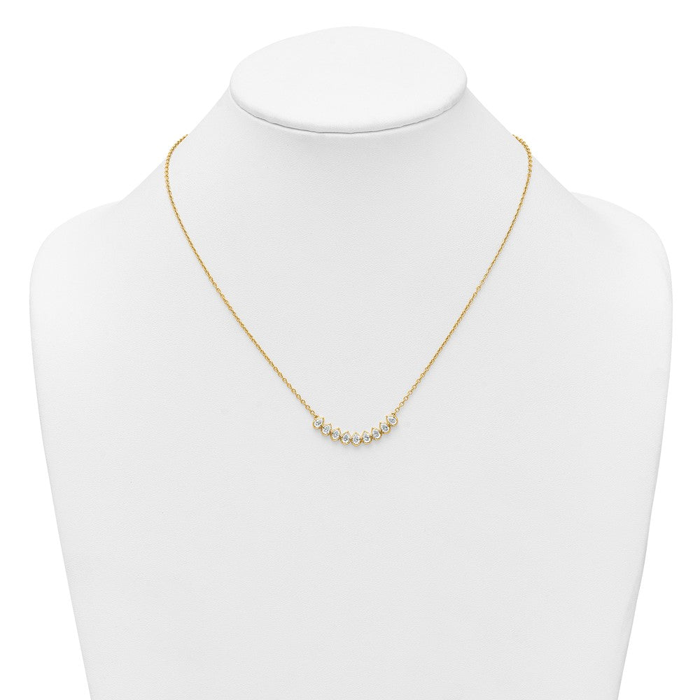 True Origin 14K Yellow Gold 1 carat Lab Grown Diamond VS+ F+ 18 in Complete Fashion Bar Necklace