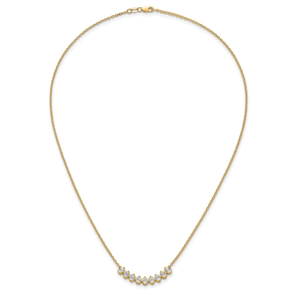 True Origin 14K Yellow Gold 1 carat Lab Grown Diamond VS+ F+ 18 in Complete Fashion Bar Necklace