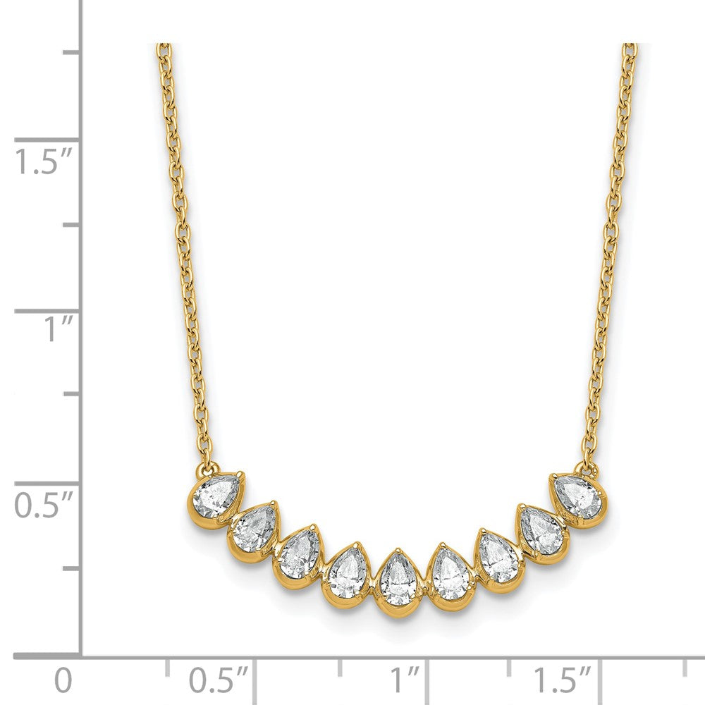 True Origin 14K Yellow Gold 1 carat Lab Grown Diamond VS+ F+ 18 in Complete Fashion Bar Necklace
