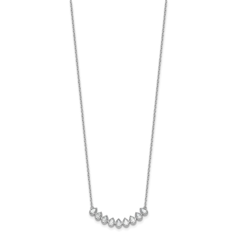True Origin 14K White Gold 1 carat Lab Grown Diamond VS+ F+ 18 in Complete Fashion Bar Necklace