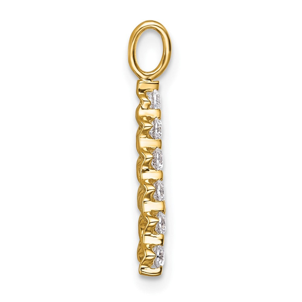 True Origin 14K Yellow Gold 3/8 carat Lab Grown Diamond VS+ F+ Complete Alphabet A Pendant