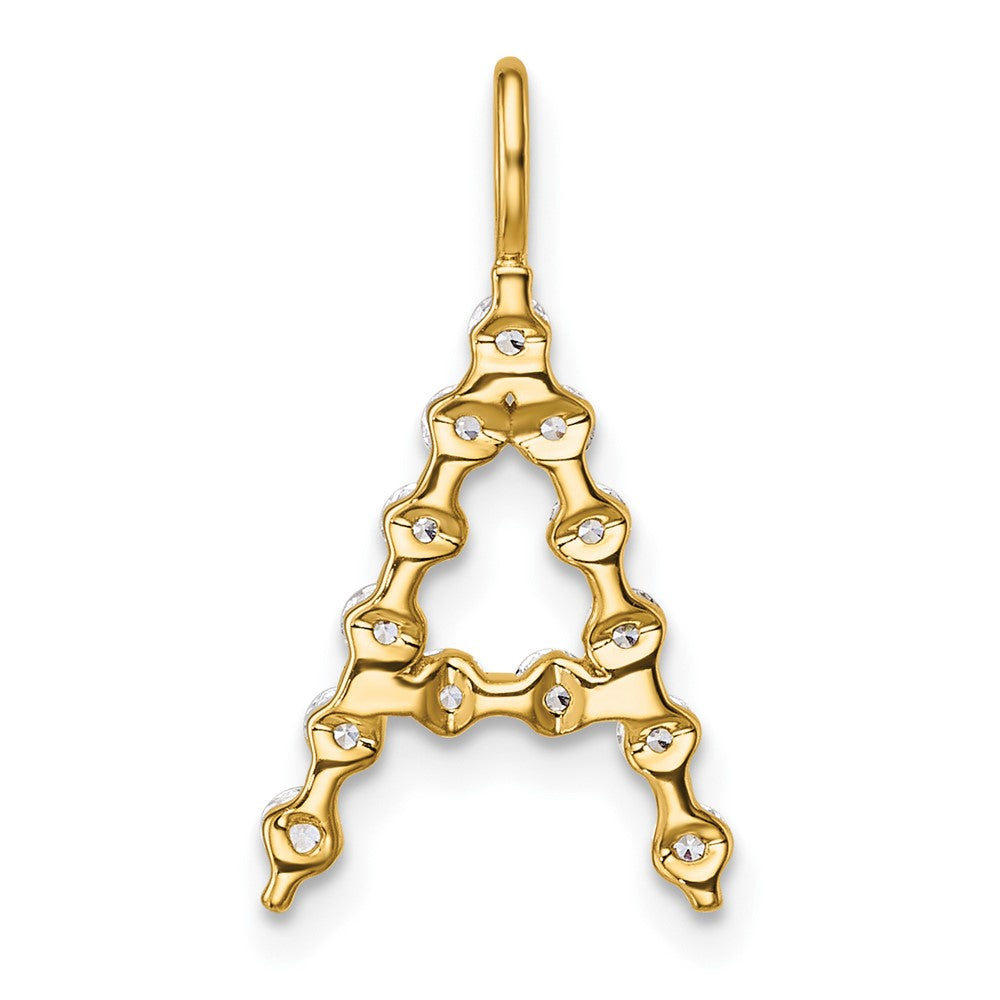 True Origin 14K Yellow Gold 3/8 carat Lab Grown Diamond VS+ F+ Complete Alphabet A Pendant