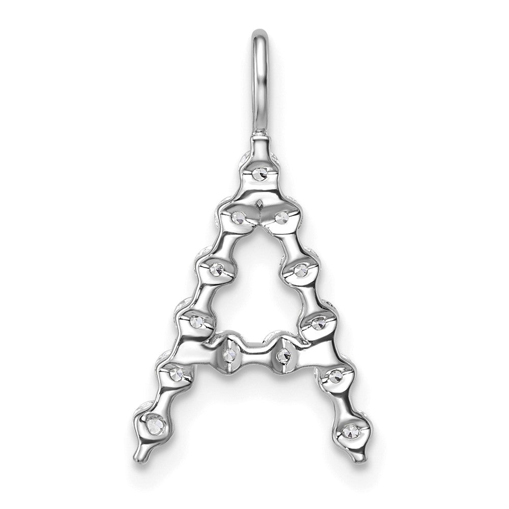 True Origin 14K White Gold 3/8 carat Lab Grown Diamond VS+ F+ Complete Alphabet A Pendant