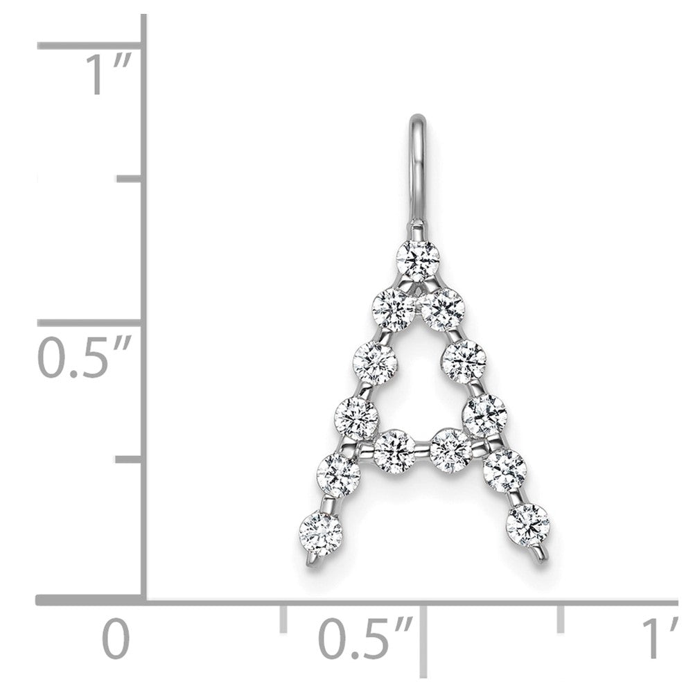 True Origin 14K White Gold 3/8 carat Lab Grown Diamond VS+ F+ Complete Alphabet A Pendant