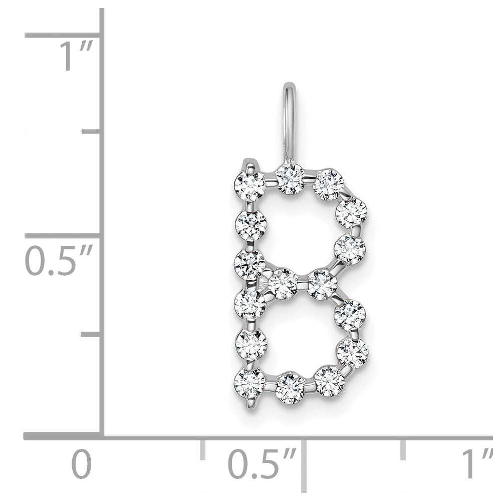 True Origin 14K White Gold 1/2 carat Lab Grown Diamond VS+ F+ Complete Alphabet B Pendant