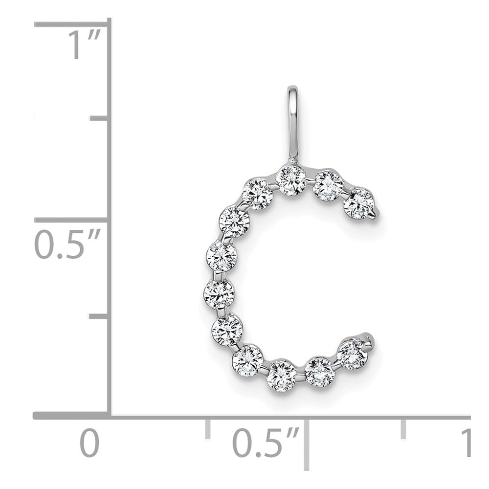 True Origin 14K White Gold 3/8 carat Lab Grown Diamond VS+ F+ Complete Alphabet C Pendant