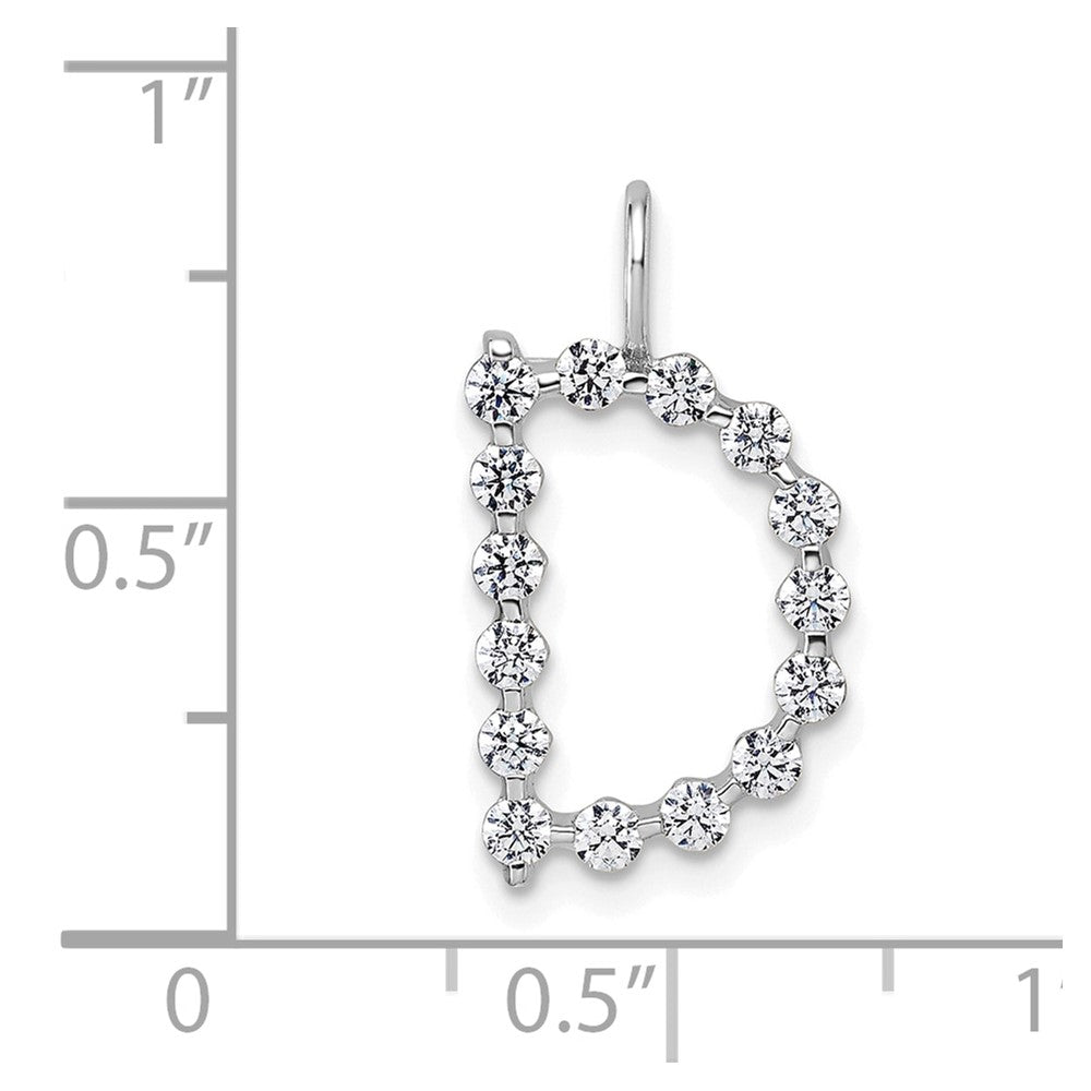 True Origin 14K White Gold 1/2 carat Lab Grown Diamond VS+ F+ Complete Alphabet D Pendant
