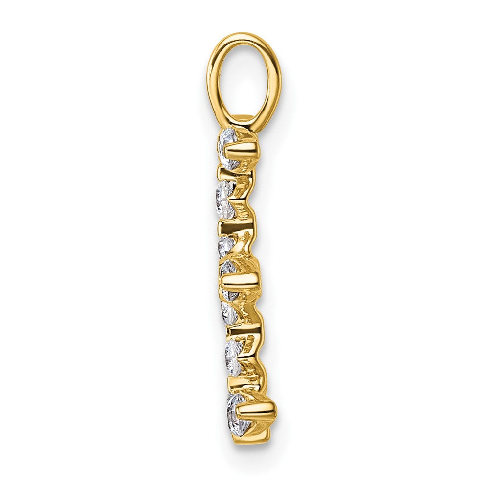 True Origin 14K Yellow Gold 1/2 carat Lab Grown Diamond VS+ F+ Complete Alphabet E Pendant