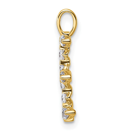 True Origin 14K Yellow Gold 1/2 carat Lab Grown Diamond VS+ F+ Complete Alphabet E Pendant