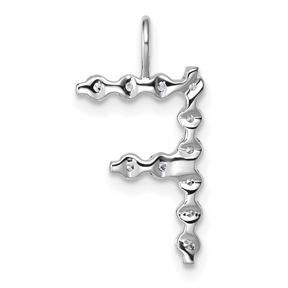 True Origin 14K White Gold 3/8 carat Lab Grown Diamond VS+ F+ Complete Alphabet F Pendant