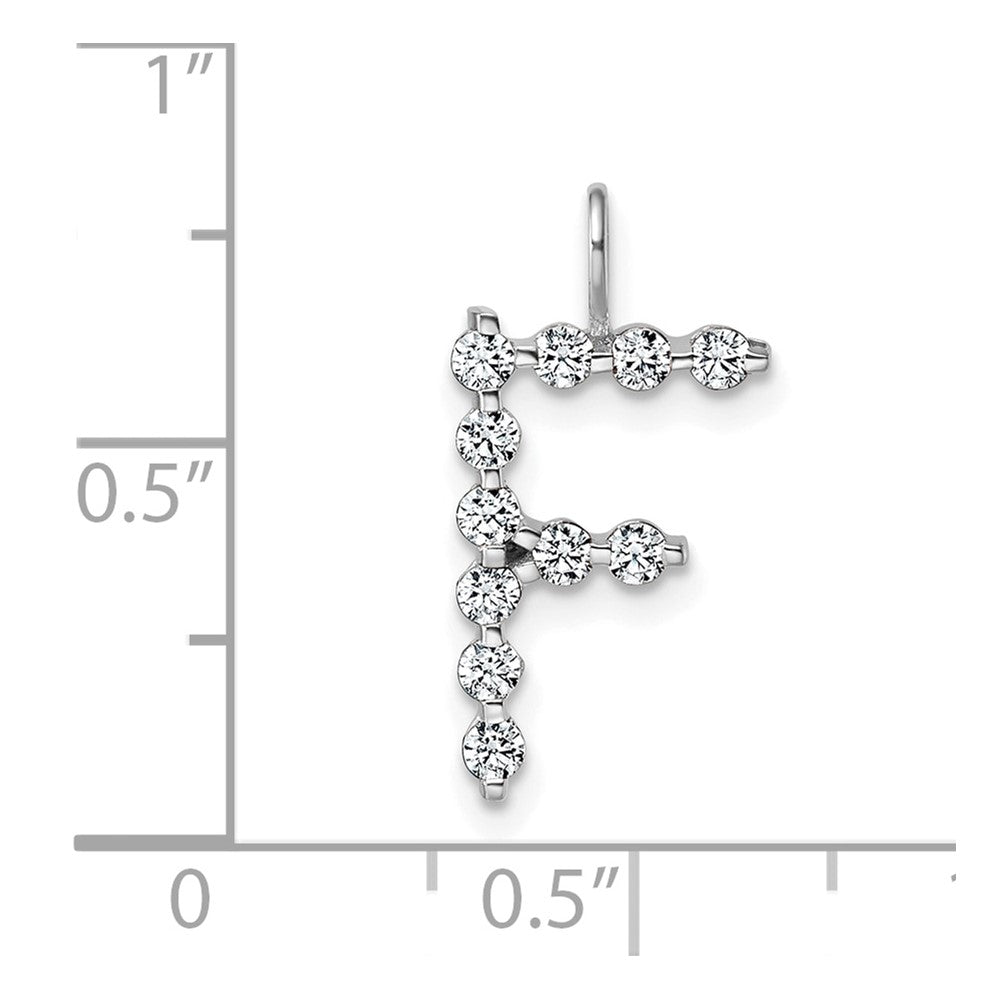 True Origin 14K White Gold 3/8 carat Lab Grown Diamond VS+ F+ Complete Alphabet F Pendant